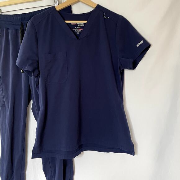 Grey's Anatomy by Barco spandex stretch navy blue scrubs set women's size M - Picture 2 of 7